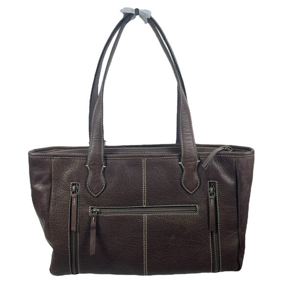 Ariat Savannah Calf Hair Patchwork Large Leather Tote Bag Brown - Picture 3 of 9